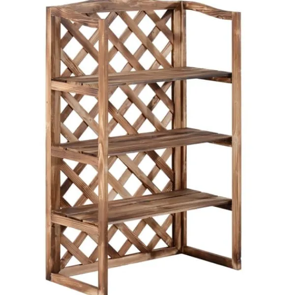 Discount Växtställ 3 nivåer gran kompakt robust för inne/ute Modell 8 Växtställ