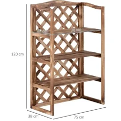 Discount Växtställ 3 nivåer gran kompakt robust för inne/ute Modell 8 Växtställ