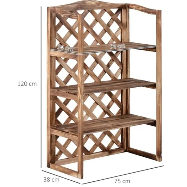 Discount Växtställ 3 nivåer gran kompakt robust för inne/ute Modell 8 Växtställ
