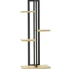 Växtställ 4 nivåer justerbart 110 cm trä svart/natur för inne/ute