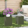 Växtställ 2 pcs Olivgrön 24 x 24 x 35 cm Stål Växtställ