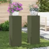 Clearance Växtställ 2 pcs Olivgrön 24 x 24 x 75 cm Stål Växtställ