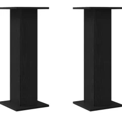 New Växtställ 2 pcs Svart ek 30 x 30 x 80 cm Konstruerat trä Växtställ