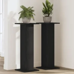 vidaXL Växtställ 2 pcs Svart Ek 30 x 30 x 80 cm Konstruerat trä