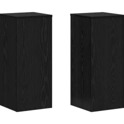 New Växtställ 2 pcs Svart Ek 30 x 30 x 70 cm Konstruerat trä Växtställ