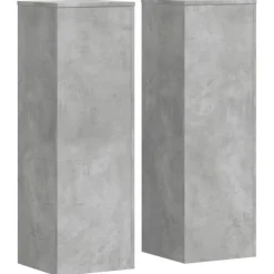 vidaXL Växtställ 2 st betonggrå 33x33x100 cm konstruerat trä