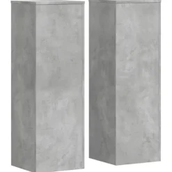 Outlet Växtställ 2 st betonggrå 33x33x100 cm konstruerat trä Växtställ
