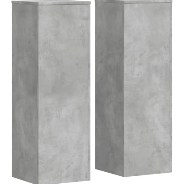 Outlet Växtställ 2 st betonggrå 33x33x100 cm konstruerat trä Växtställ