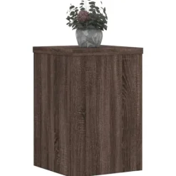 Clearance Växtställ 2 st brun ek 25x25x35 cm konstruerat trä Växtställ