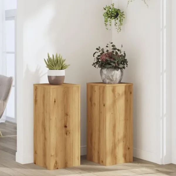 vidaXL Växtställ 2 st ek 30x30x70 cm konstruerat trä