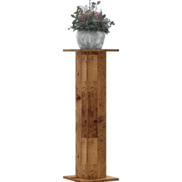vidaXL Växtställ 2 st åldrat trä 30x30x95 cm konstruerat trä