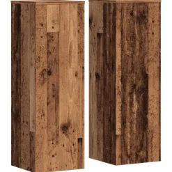 Best Växtställ 2 st åldrat trä 33x33x100 cm konstruerat trä Växtställ