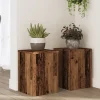 Clearance Växtställ 2 st åldrat trä 25x25x35 cm konstruerat trä Växtställ