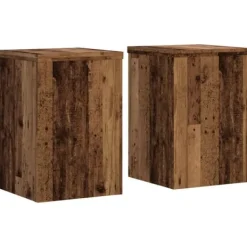 Clearance Växtställ 2 st åldrat trä 25x25x35 cm konstruerat trä Växtställ