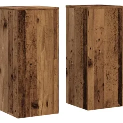 Outlet Växtställ 2 st åldrat trä 30x30x70 cm konstruerat trä Växtställ