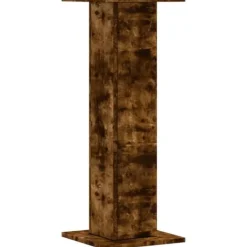 Växtställ 2 st rökfärgad ek i konstruerat trä - Stabilt och hållbart | Storlek: 30x30x80 cm