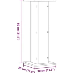 Växtställ 2 st rökfärgad ek i konstruerat trä - Stabilt och hållbart | Storlek: 30x30x80 cm