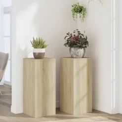 vidaXL Växtställ 2 st sonoma ek 30x30x70 cm konstruerat trä