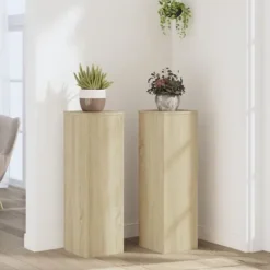 Sale Växtställ 2 st sonoma ek 25x25x80 cm konstruerat trä Växtställ