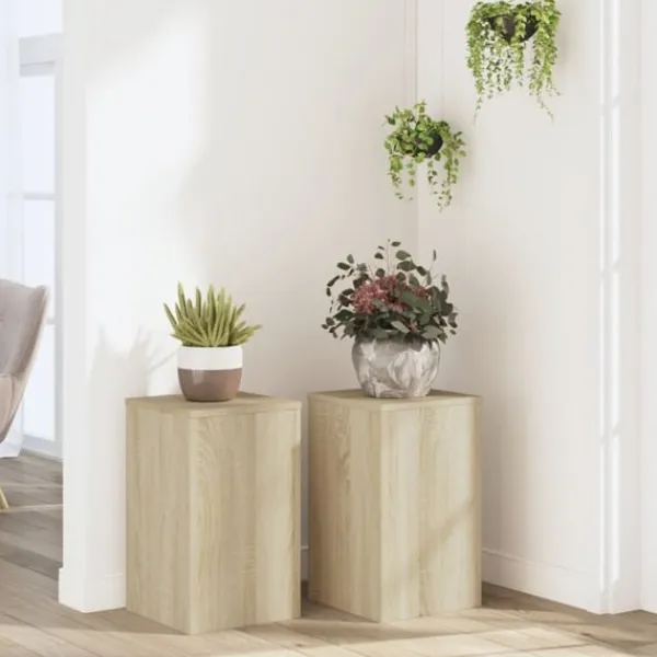 vidaXL Växtställ 2 st sonoma ek 30x30x50 cm konstruerat trä