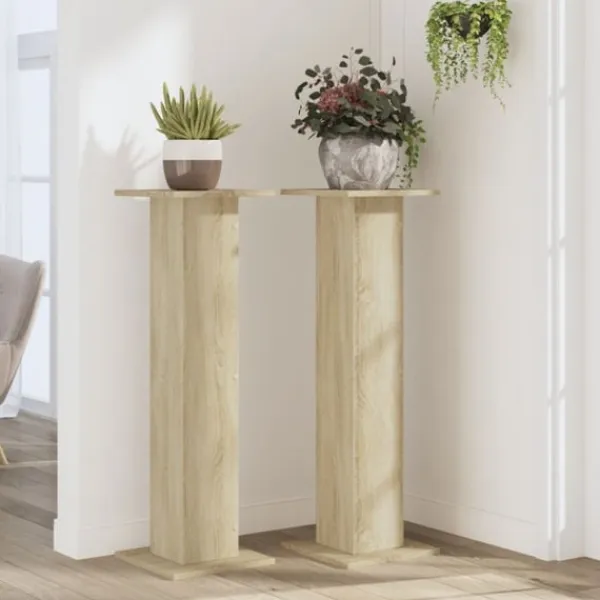 vidaXL Växtställ 2 st sonoma-ek 30x30x95 cm konstruerat trä