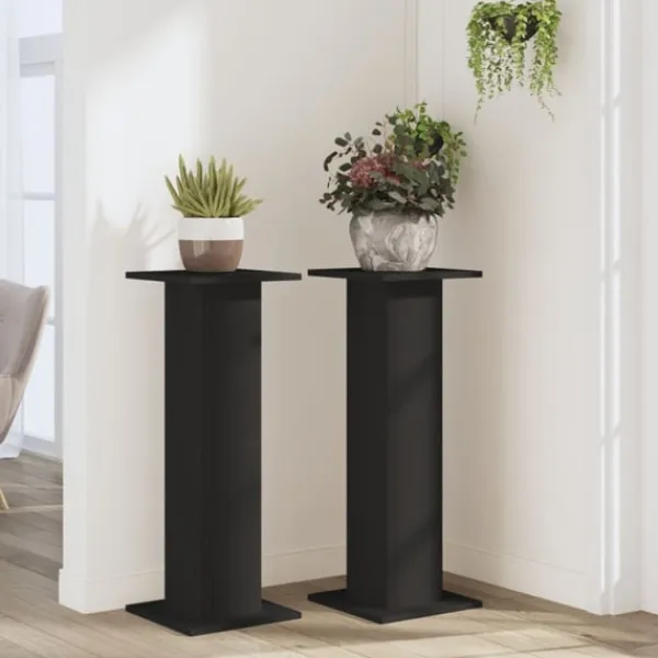 vidaXL Växtställ 2 st svart 30x30x80 cm konstruerat trä