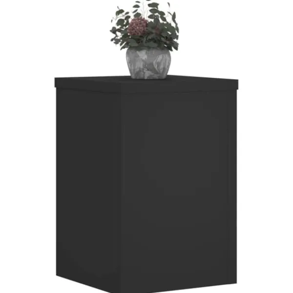 Best Växtställ 2 st svart 25x25x35 cm konstruerat trä Växtställ