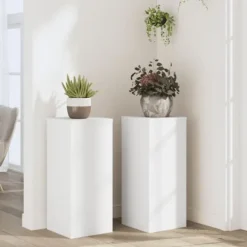 vidaXL Växtställ 2 st vit 30x30x70 cm konstruerat trä