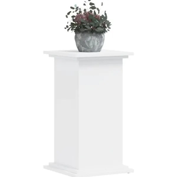 Växtställ av konstruerat trä - Stabilt och stilrent | Storlek: 33x33x60 cm | Färg: Vit