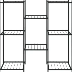 Outlet Växtställ av svart järn för växter och dekoration | Storlek: 83x25x80 cm Växtställ