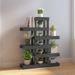 Outlet Växtställ Grå 85x25x109,5 cm massiv furu Växtställ