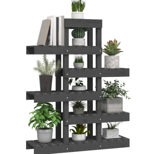 Outlet Växtställ Grå 85x25x109,5 cm massiv furu Växtställ