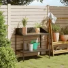 New Växtställ i galvaniserat stål - Robusta två-nivåer med hjul | Färg: Antracit | Storlek: 100x54,5x100 cm Växtställ