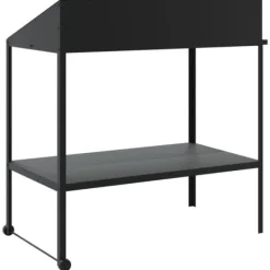 New Växtställ i galvaniserat stål - Robusta två-nivåer med hjul | Färg: Antracit | Storlek: 100x54,5x100 cm Växtställ