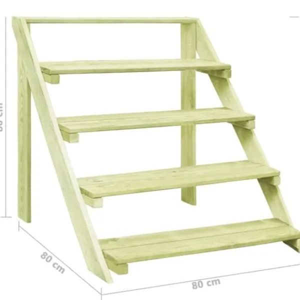 Växtställ i impregnerad furu med 5 hyllplan - Organisera och visa växter | Storlek: 80x80x80 cm