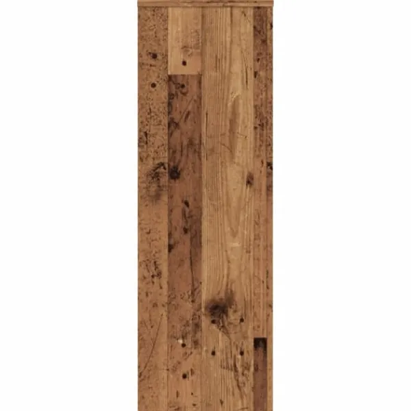 Växtställ i konstruerat trä - Stabil och tidlös design | Storlek: 33x33x100 cm | Färg: Åldrat trä
