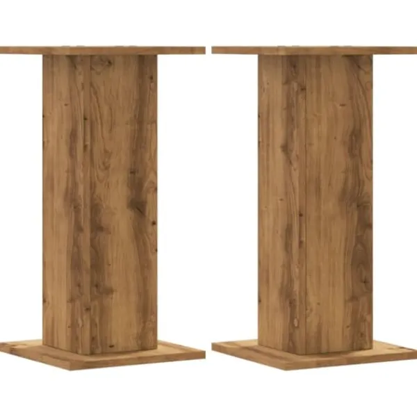 Växtställ i konstruerat trä - Stabilt och hållbart | Storlek: 30x30x60 cm | Antal: 2 st