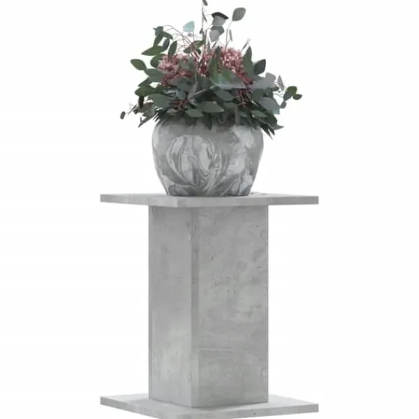 Discount Växtställ i konstruerat trä 2-pack - Stabilt och hållbart | Färg: Betonggrå | Storlek: 30x30x40 cm Växtställ