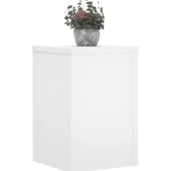 Best Växtställ i konstruerat trä - 2 st blomsterställ | Färg: Vit | Storlek: 20x20x30 cm Växtställ