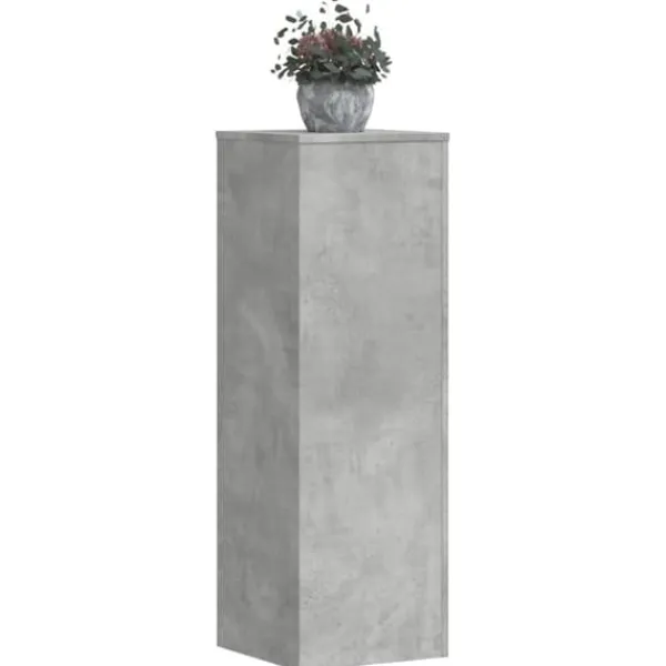 Växtställ i konstruerat trä - Hållbart och modernt | Färg: Betonggrå | Storlek: 33x33x100 cm