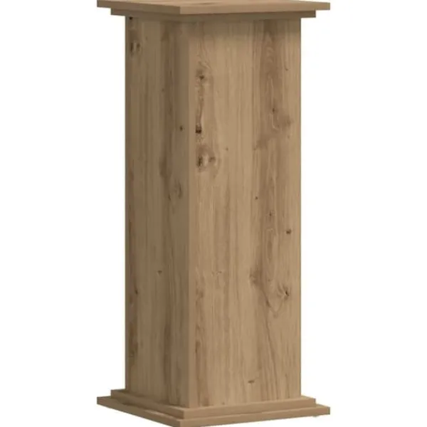 Växtställ i konstruerat trä - Stabilt och hållbart | Storlek: 33x33x80 cm | Färg: Ek