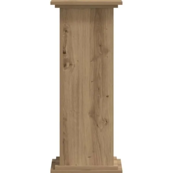 Växtställ i konstruerat trä - Stabilt och hållbart | Storlek: 33x33x80 cm | Färg: Ek