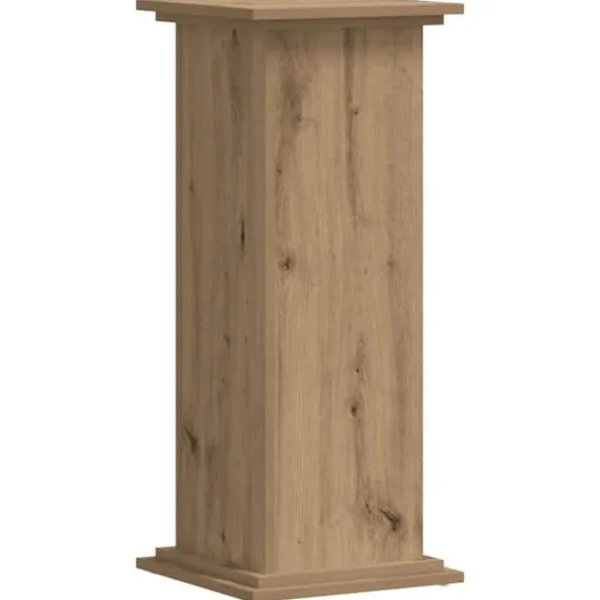 Växtställ i konstruerat trä - Stabilt och hållbart | Storlek: 33x33x80 cm | Färg: Ek
