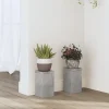 New Växtställ i konstruerat trä - 2 stycken | Färg: Betonggrå | Storlek: 10x10x18 cm Växtställ