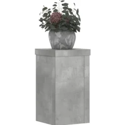 New Växtställ i konstruerat trä - 2 stycken | Färg: Betonggrå | Storlek: 10x10x18 cm Växtställ