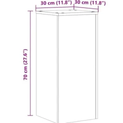 Växtställ i konstruerat trä - Stabilt och hållbart | Färg: Ek | Storlek: 30x30x70 cm