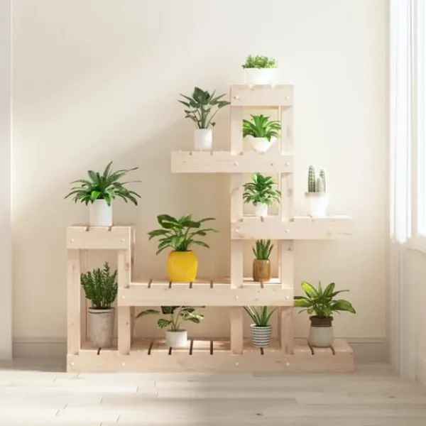 Online Växtställ i massiv furu - Unik design för blommor | Storlek: 92x25x97 cm | Färg: Natur Växtställ