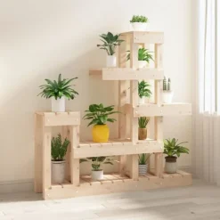 Online Växtställ i massiv furu - Unik design för blommor | Storlek: 92x25x97 cm | Färg: Natur Växtställ