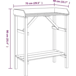 Växtställ i massivt akaciaträ - Stilrent och hållbart | Storlek: 75x40x90 cm | Färg: Naturlig träfärg