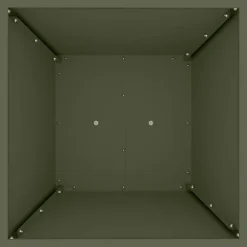 Växtställ i Olivgrön Metall - Fyrkantigt Design | Storlek: 40x40x101 cm